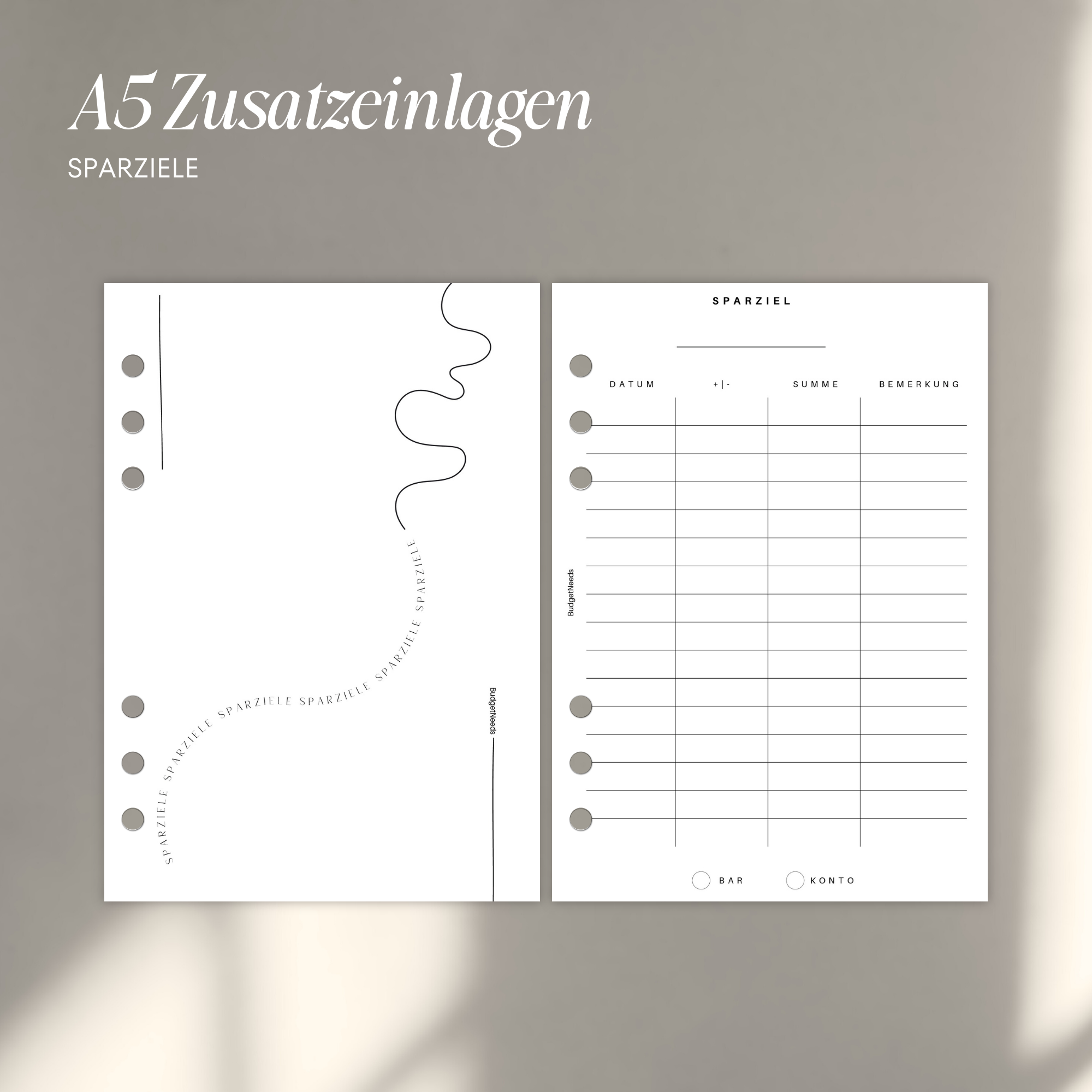 Additional inserts for financial planners A5