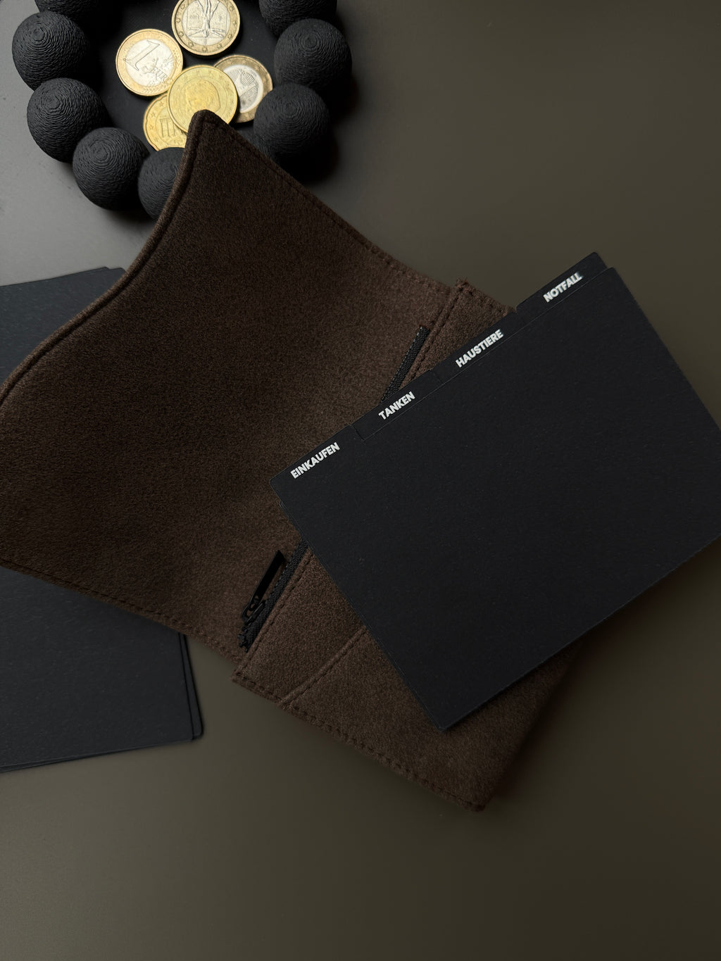 Personalisierte Register BLACK WALLET MIDI 3er