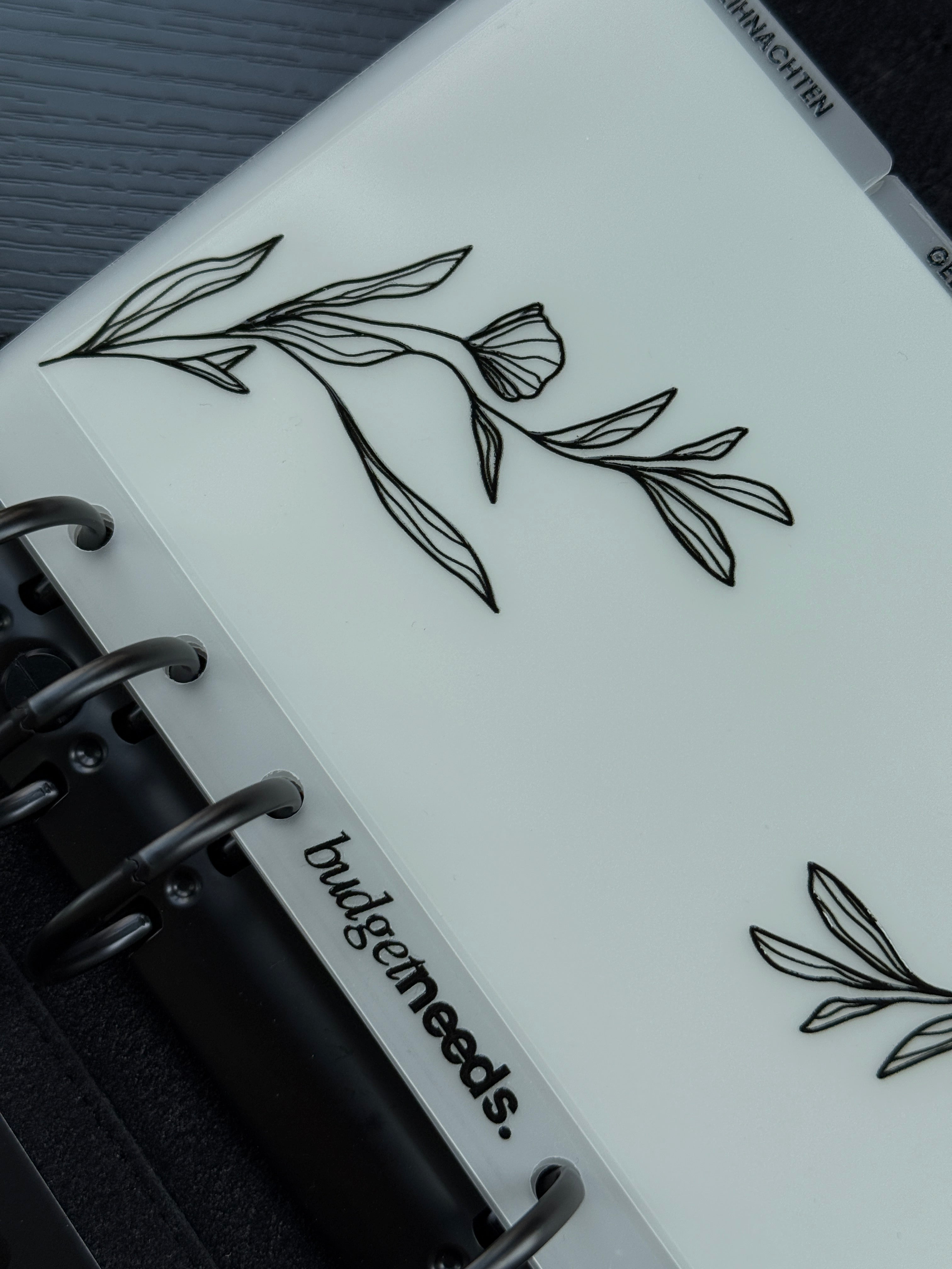 Personalisierter Umschlag PREMIUM| Tab BLACK FLOWER