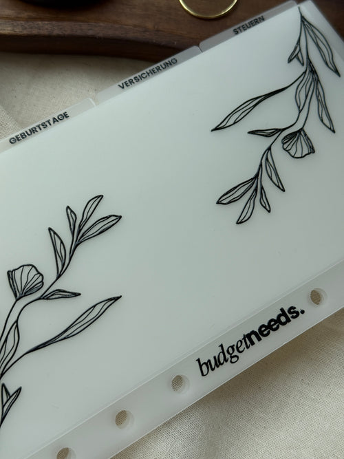 Personalisierter Umschlag PREMIUM| Tab BLACK FLOWER