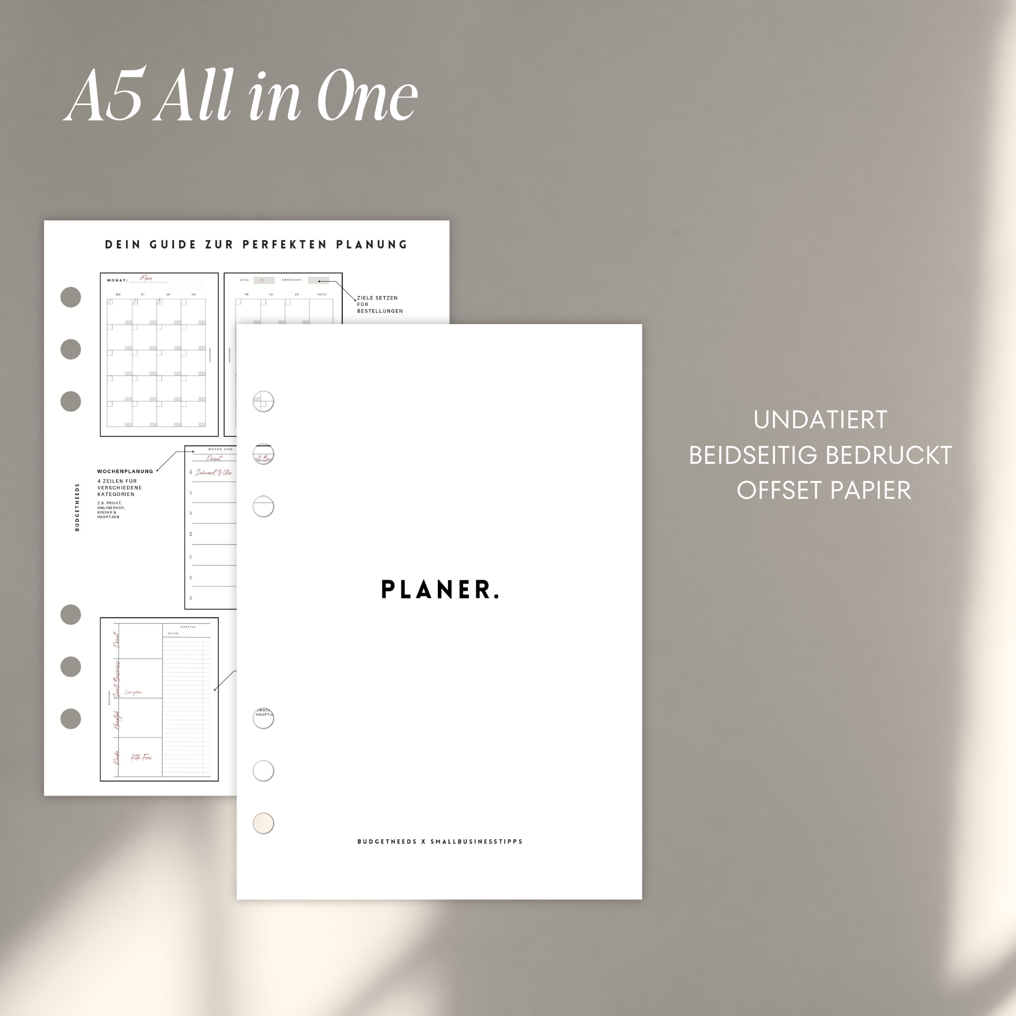 All in One Planer A5 - Einlagen