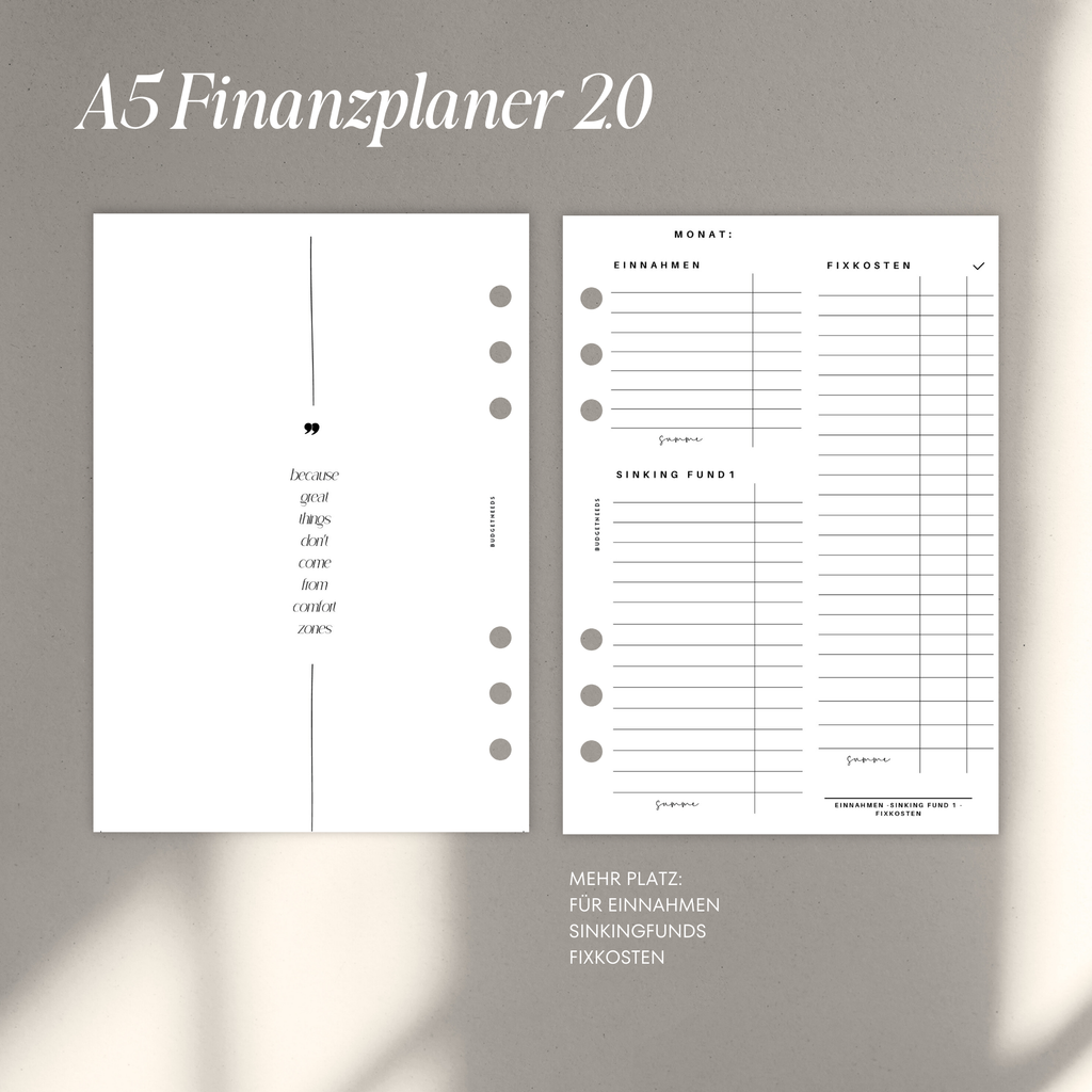 Finanzplaner A5 - Einlagen 2.0