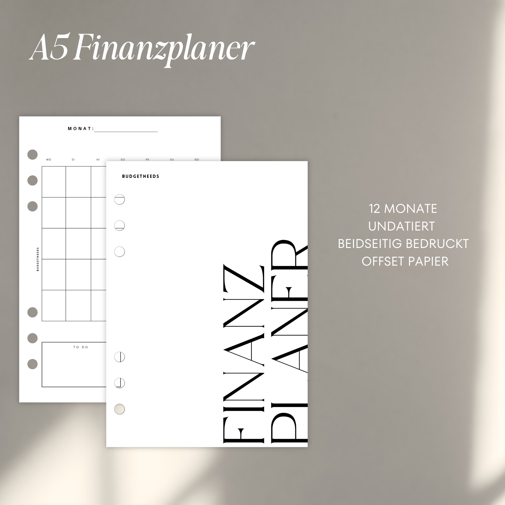 Finanzplaner A5 - Einlagen