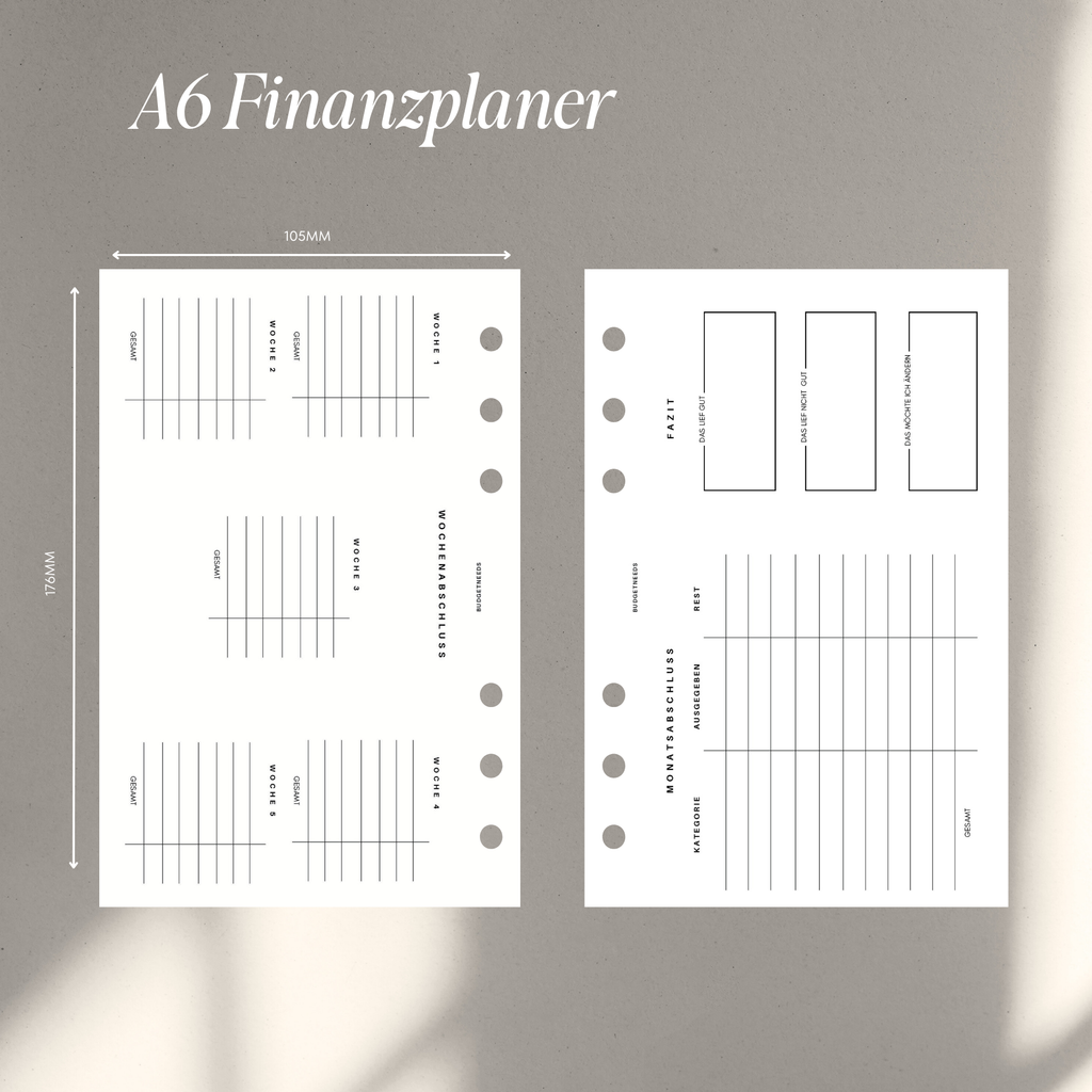 Finanzplaner A6 - Einlagen
