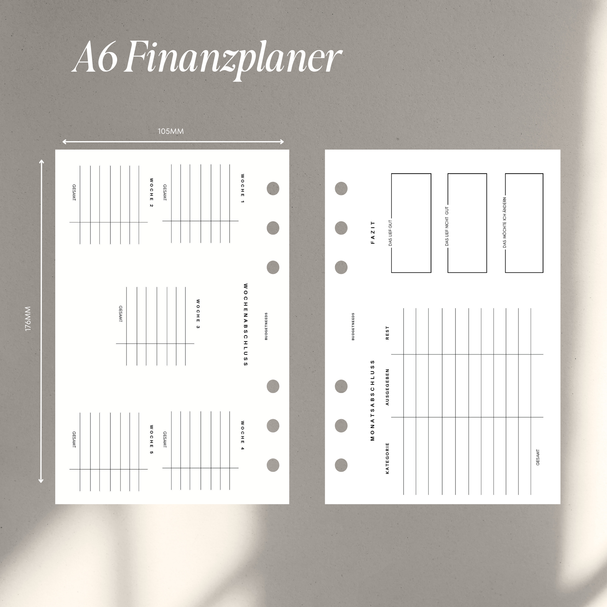 Finanzplaner A6 - Einlagen