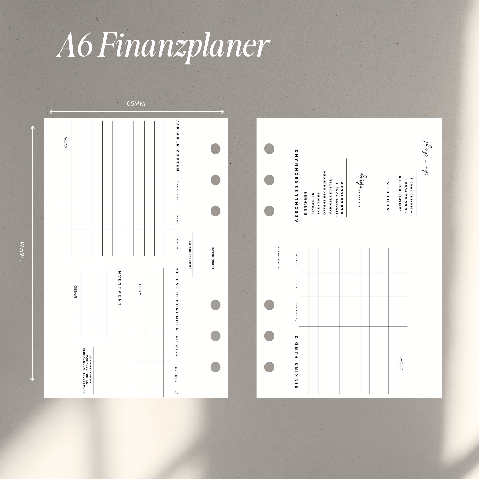 Finanzplaner A6 - Einlagen