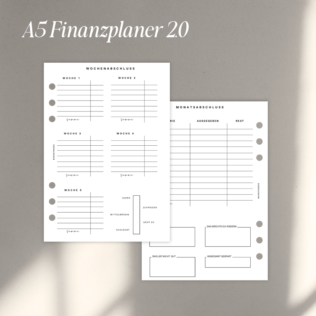Finanzplaner A5 - Einlagen 2.0