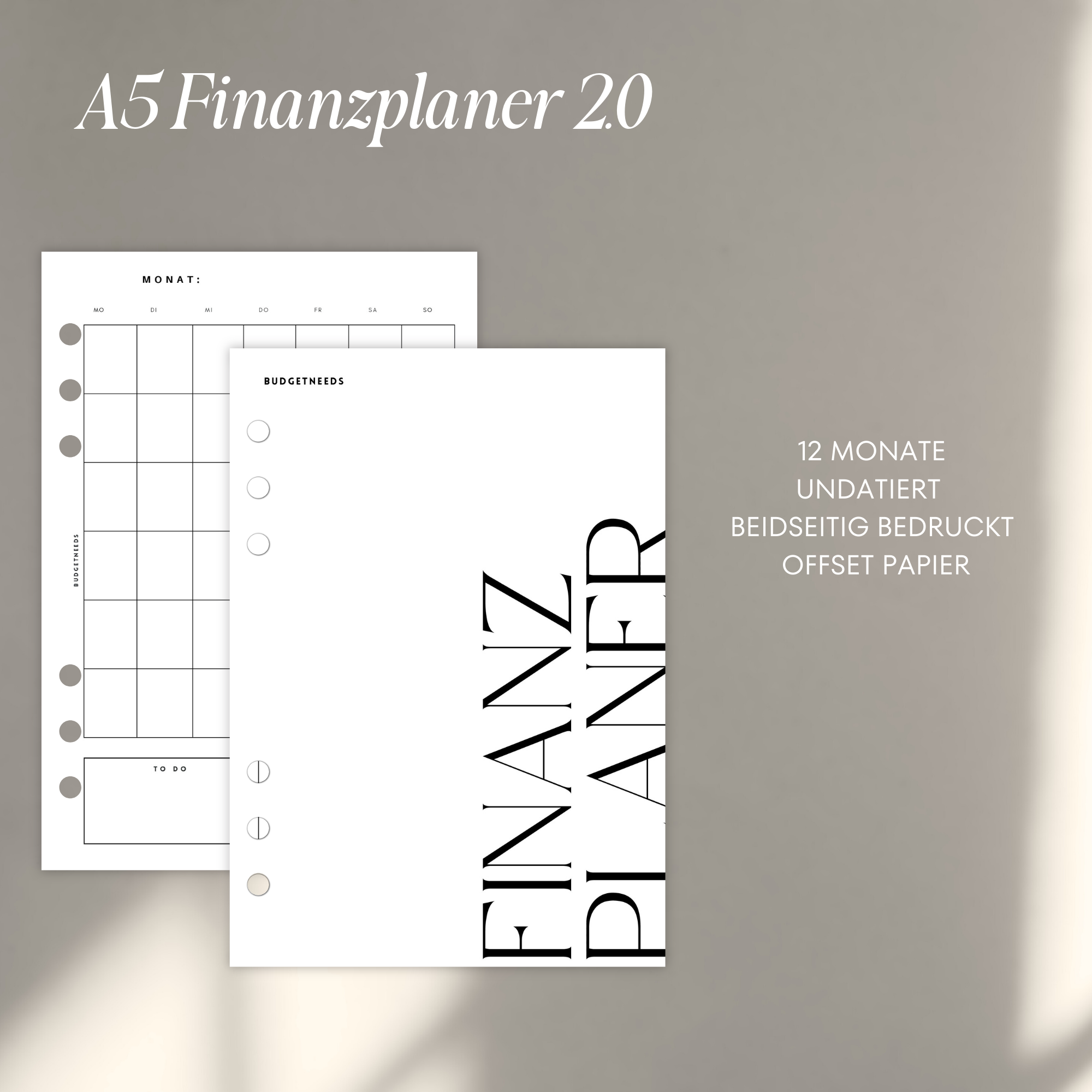 Finanzplaner A5 - Einlagen 2.0