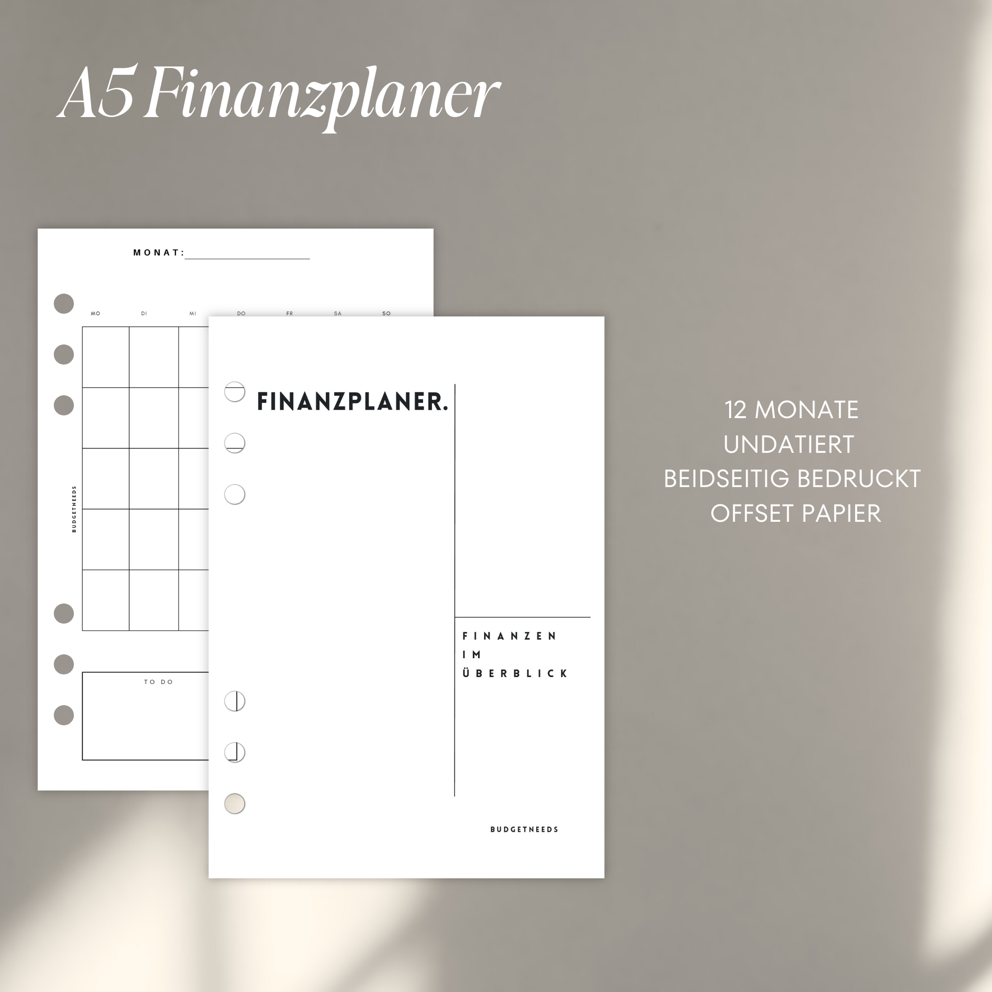 Finanzplaner A5 - Einlagen