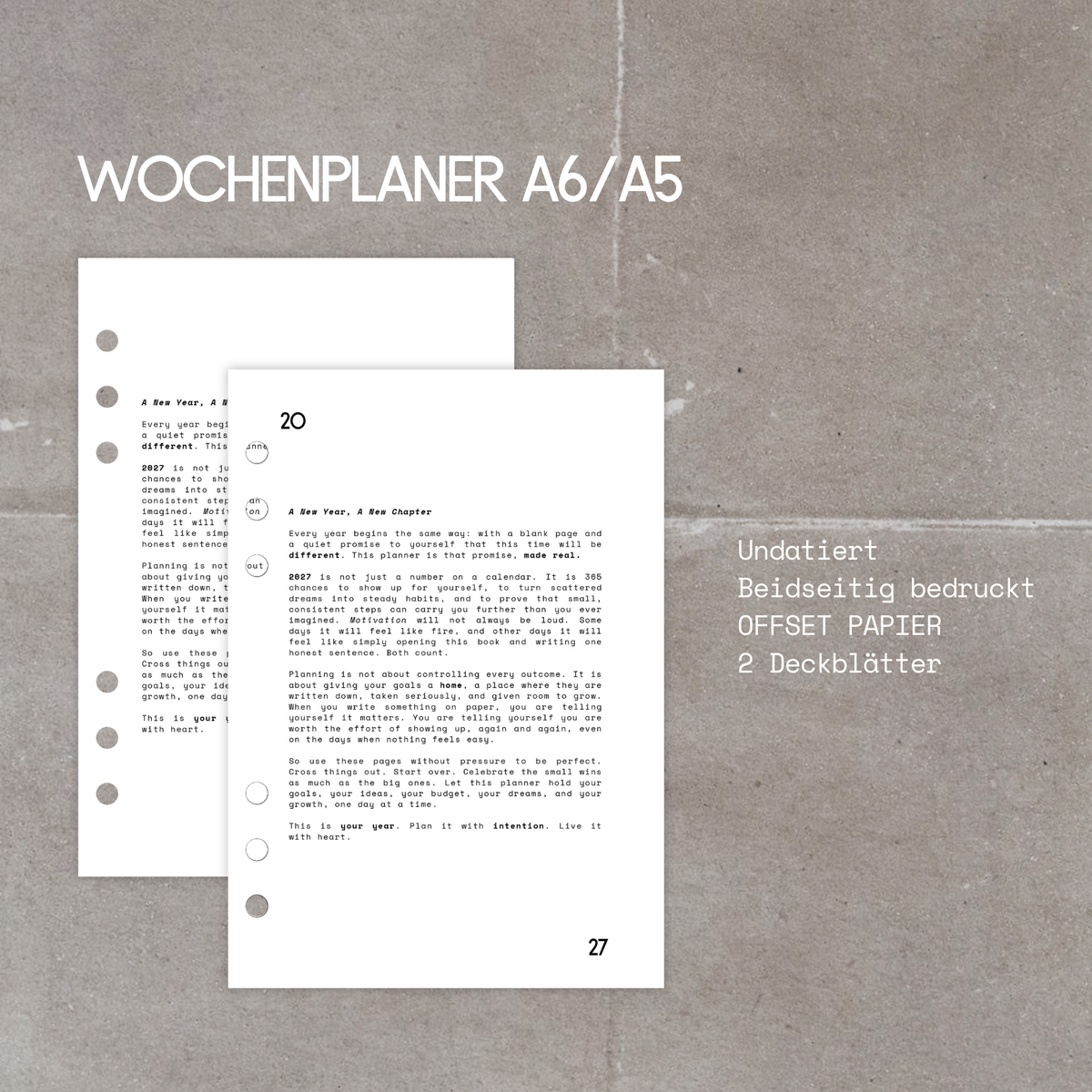 Wochenplaner undatiert