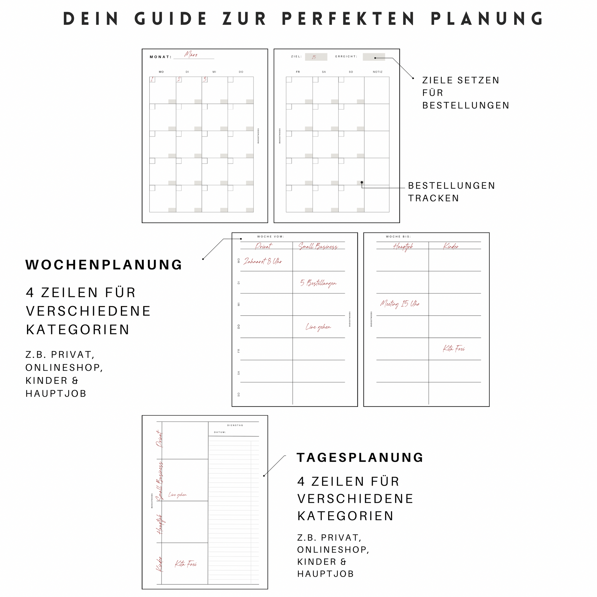 All in One Planer A5 - Einlagen - Budget Needs