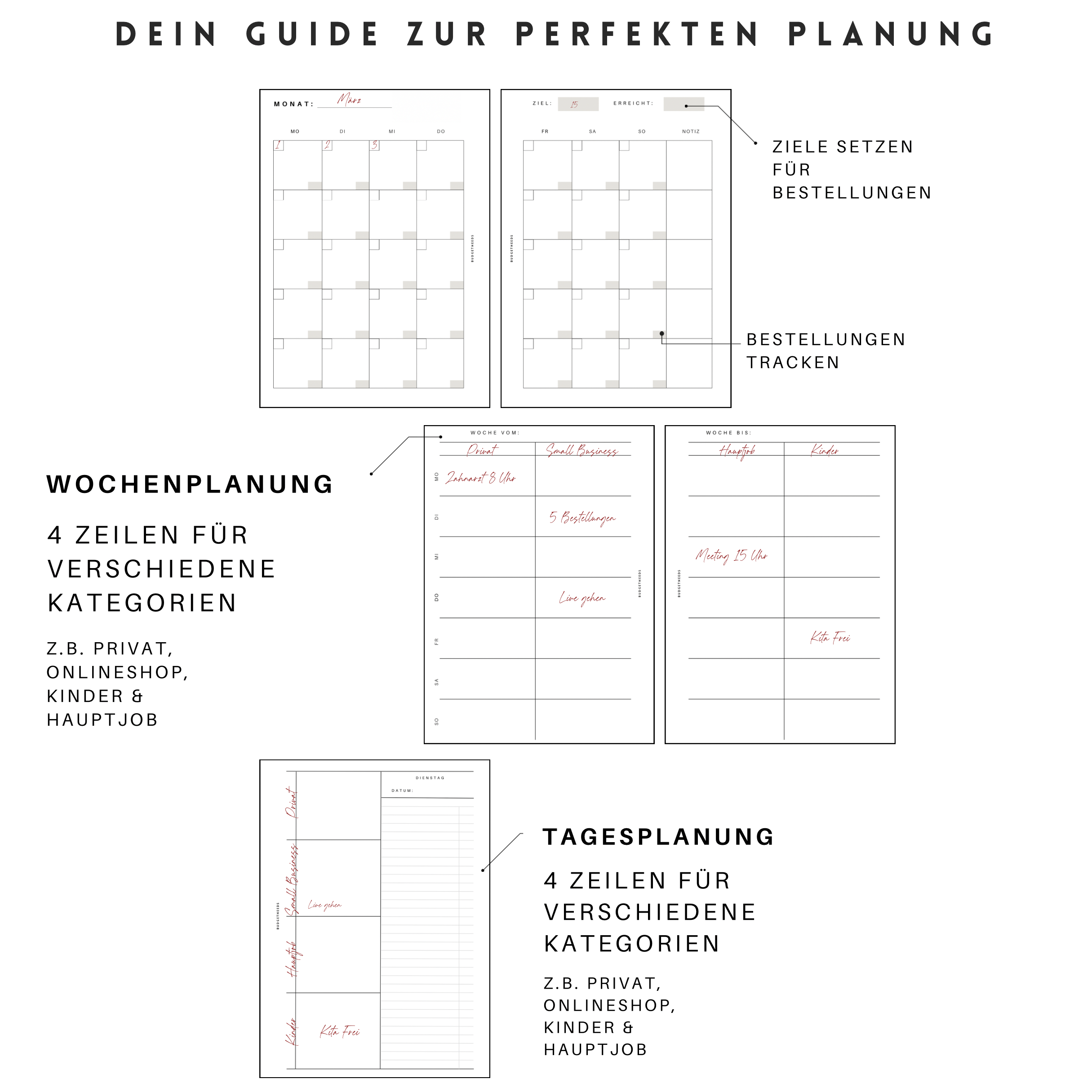 All in One Planer A5 - Einlagen - Budget Needs