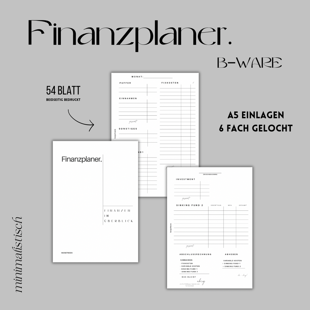 B-Ware Finanzplaner Einlagen A5 - Budget Needs