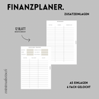 Zusatzeinlagen für Finanzplaner A5 - Budget Needs