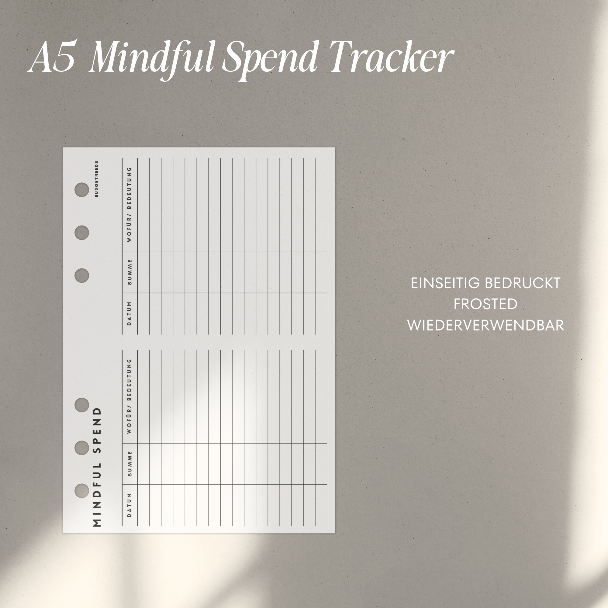 Mindful Spend Tracker A5