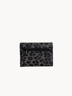BUDGETNEEDS ™ MIDI WAVE WALLET in grey and black leopard print with a back zipper coin pocket