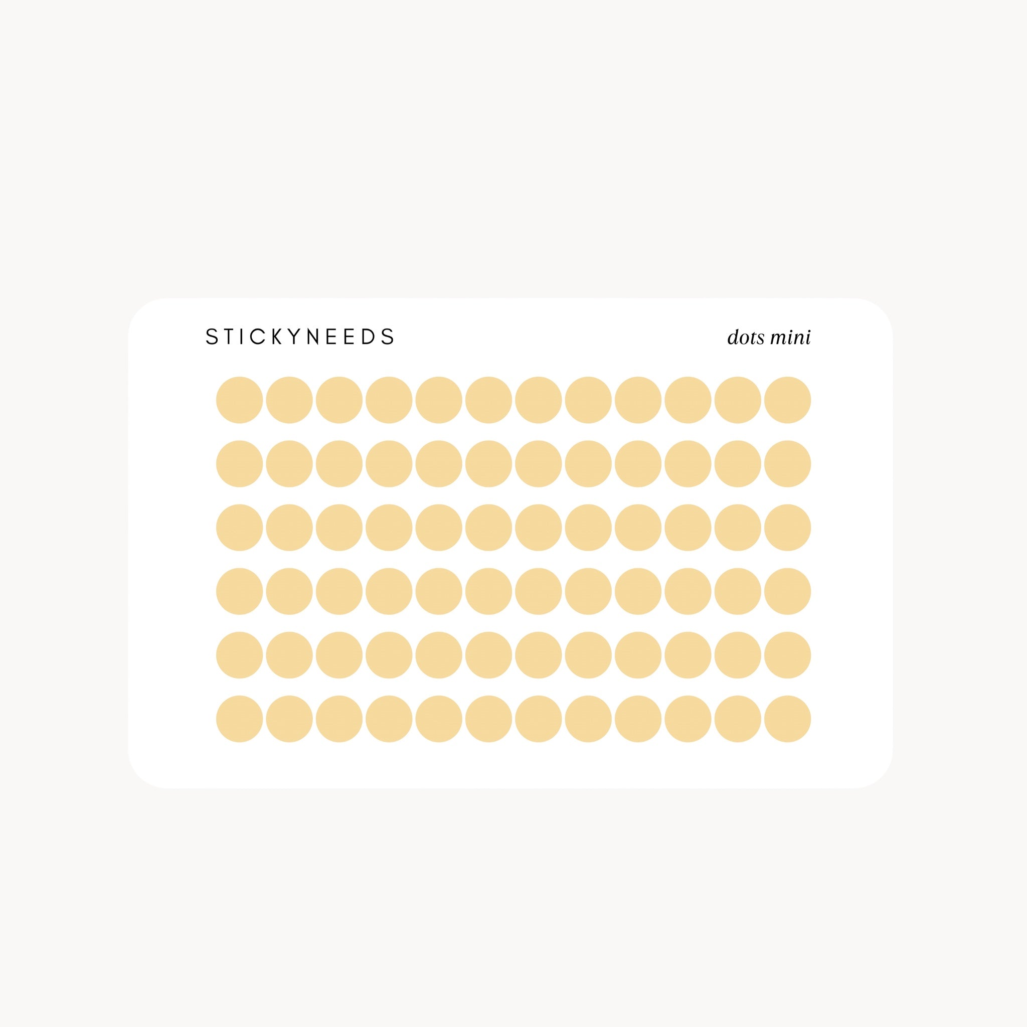 Planner Sticker Sheet Mini Dots Yellow