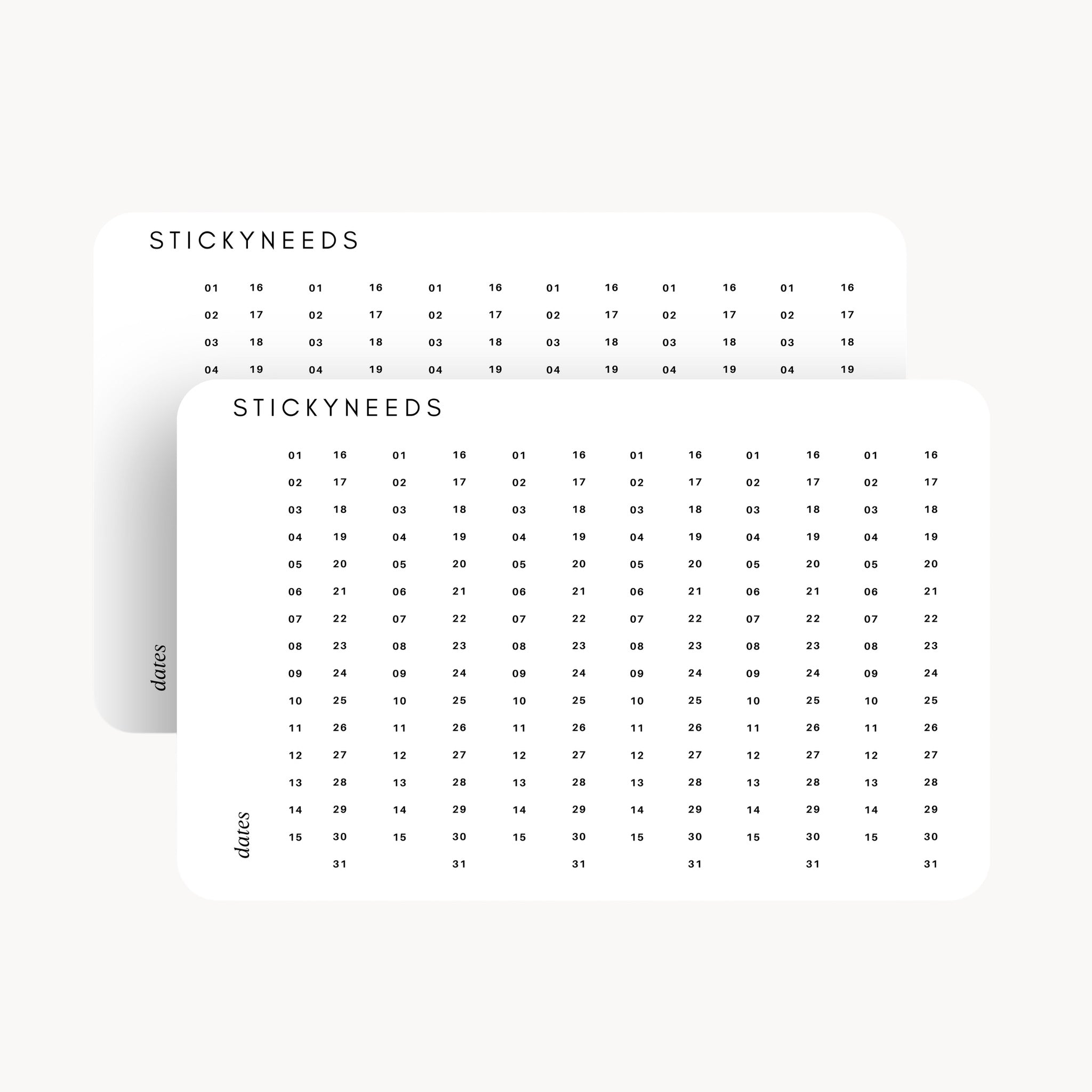 Planner Sticker Sheet Datumssticker 12 Monate