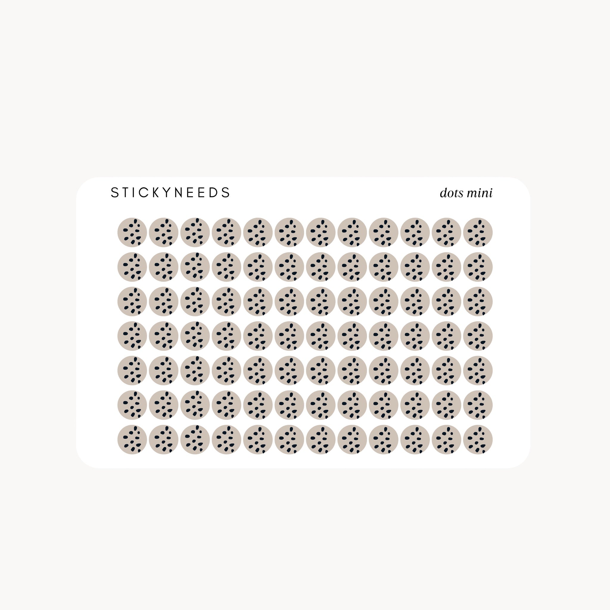 Planner Sticker Sheet Mini Dots Beige Schwarz