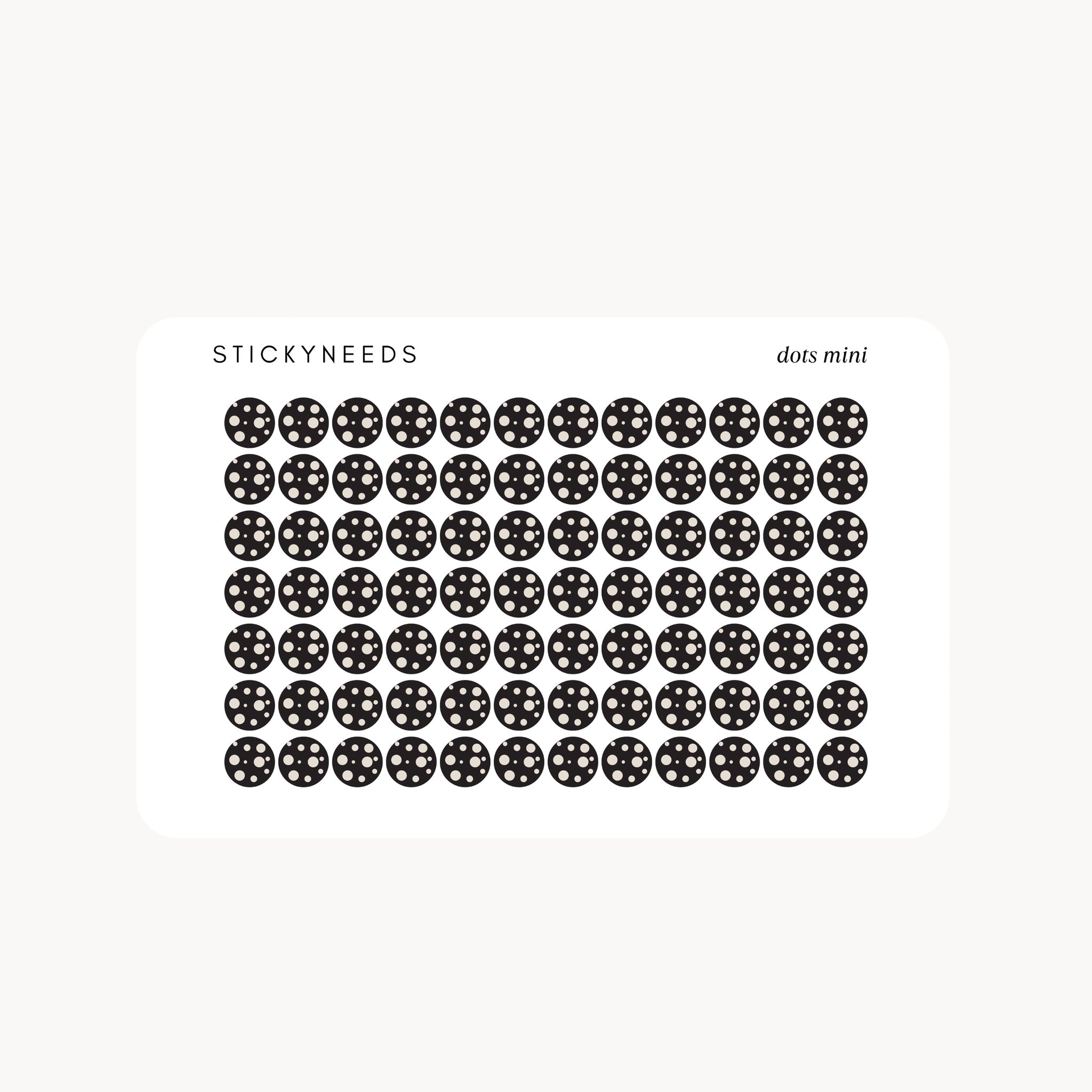 Planner Sticker Sheet Mini Dots Beige Schwarz